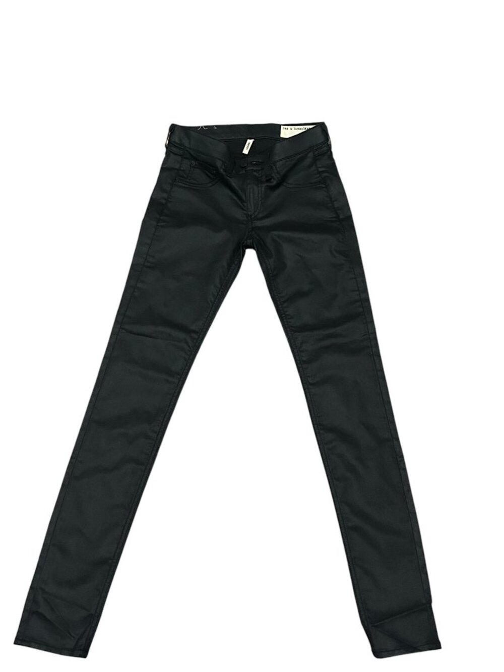 Black Rag & Bone Coated Sleek Jeans - Picture 3 of 5